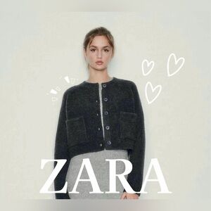 Zara Boxy Cropped Cardigan